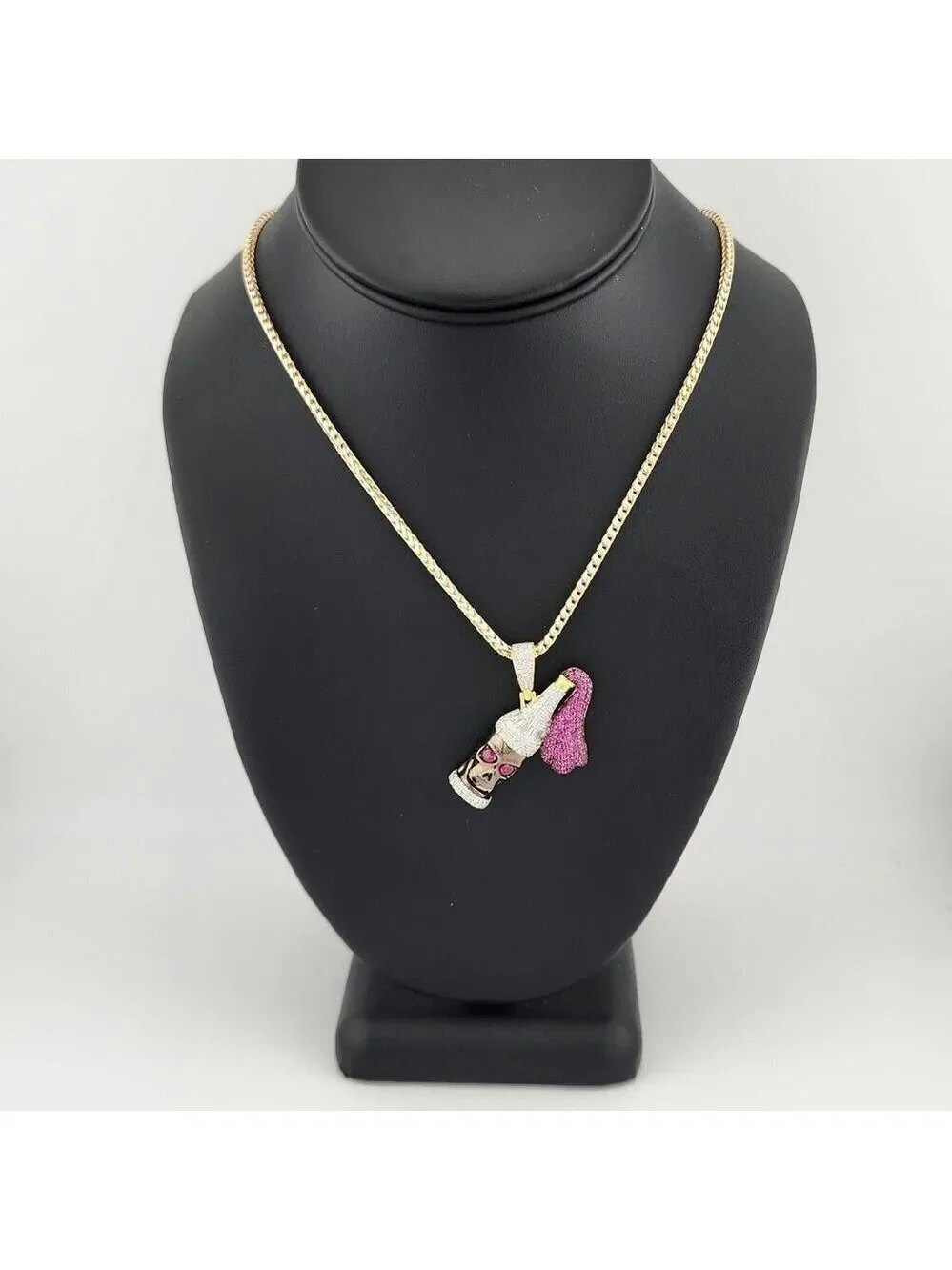 Brand New Sterling Silver 925 Skull bottle Necklace